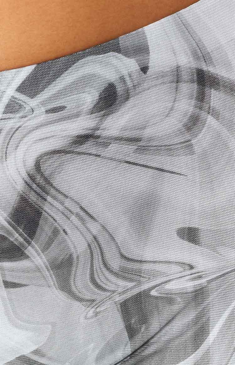 Willow Black Print Mesh Flare Pants Product Image