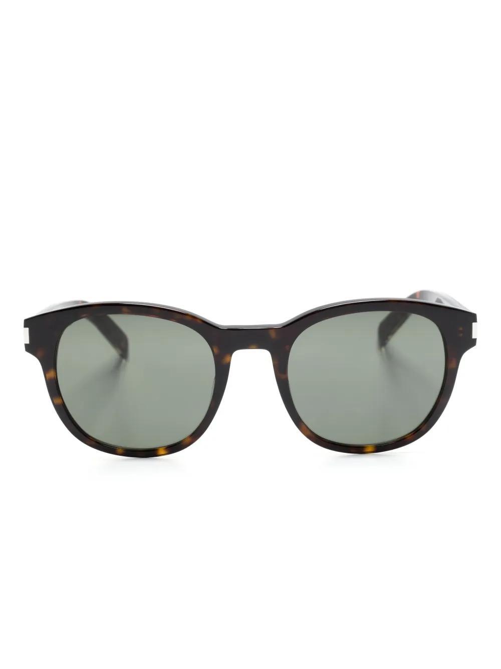 SAINT LAURENT Logo-engraved Tortoiseshell Sunglasses In Brown Product Image