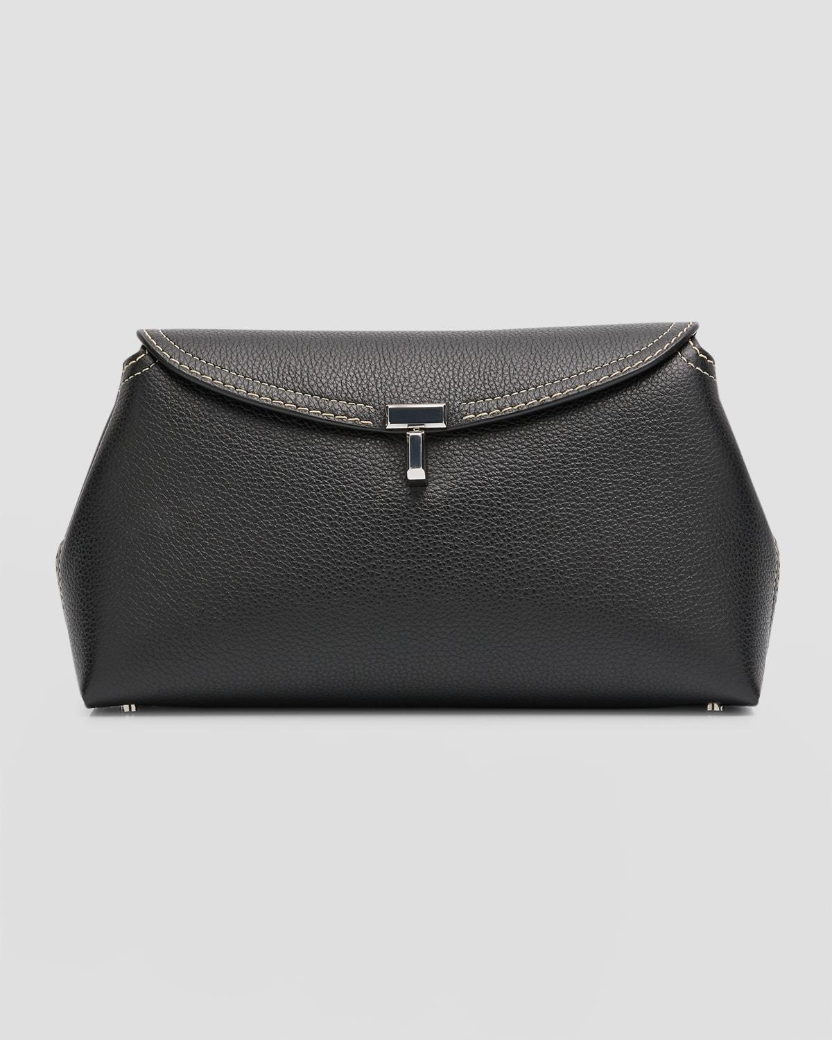 T-Lock Top Handle Bag in Pebble Grain Leather Product Image