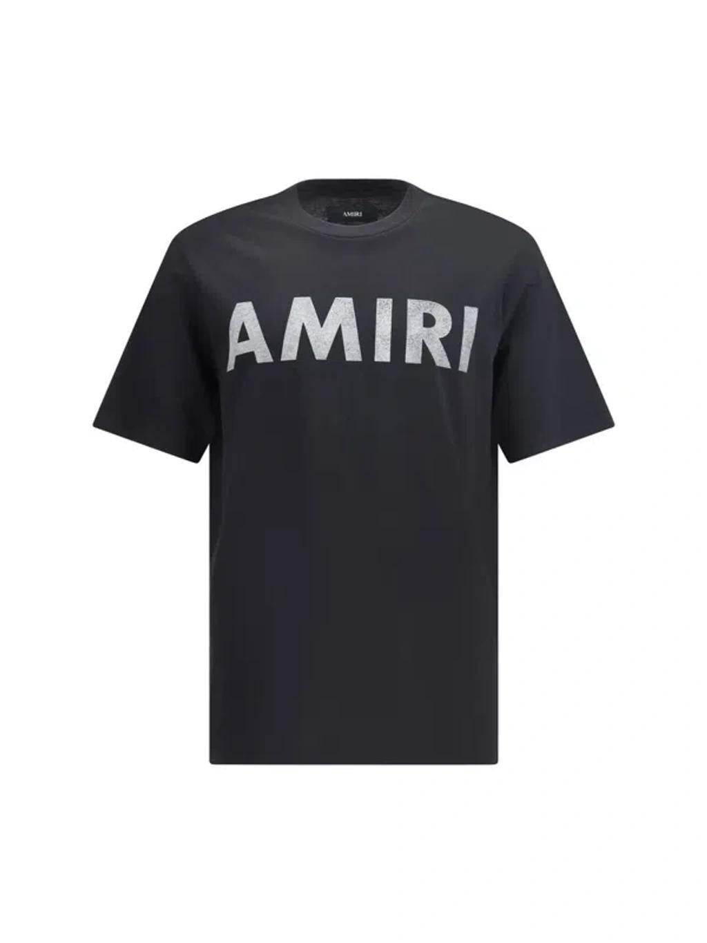 AMIRI Black Cotton T-shirt With Bold Logo Statement Product Image