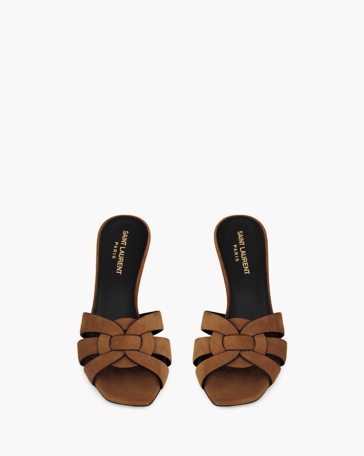 TRIBUTE mules in suede | Saint Laurent | YSL.com Product Image