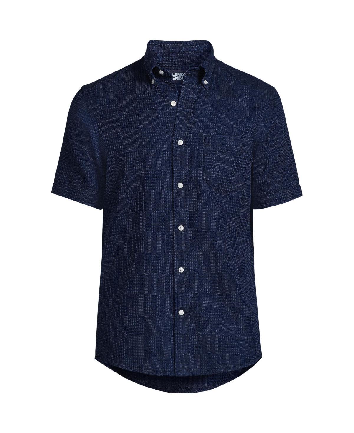 Big & Tall Lands End Traditional Fit Chambray Shirt, Mens Dark Blue Product Image