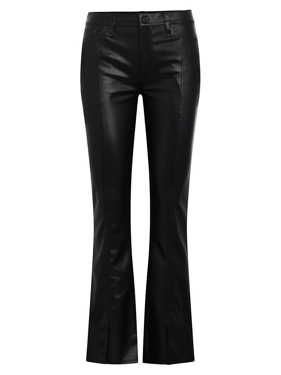 Womens Barbara Vegan Leather Boot-Cut Jeans Product Image