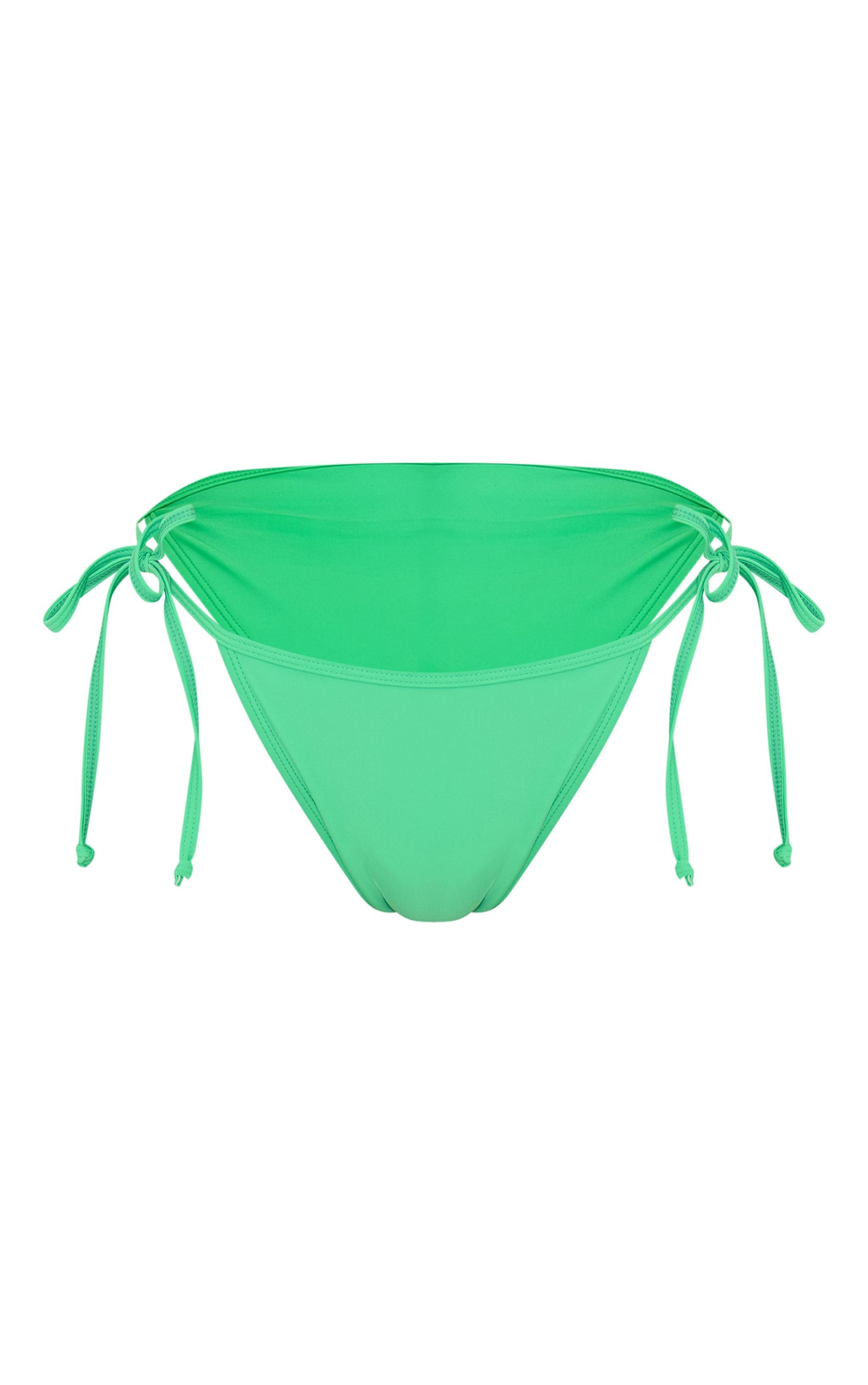 Bright Green Mix & Match Tie Side  Bikini Bottoms Product Image