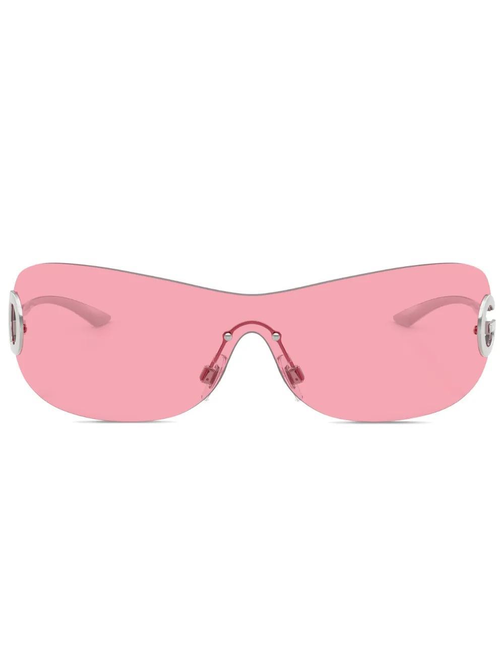 DOLCE & GABBANA Womens Dg2308 Shield-frame Metal Sunglasses Silver In Pink Product Image