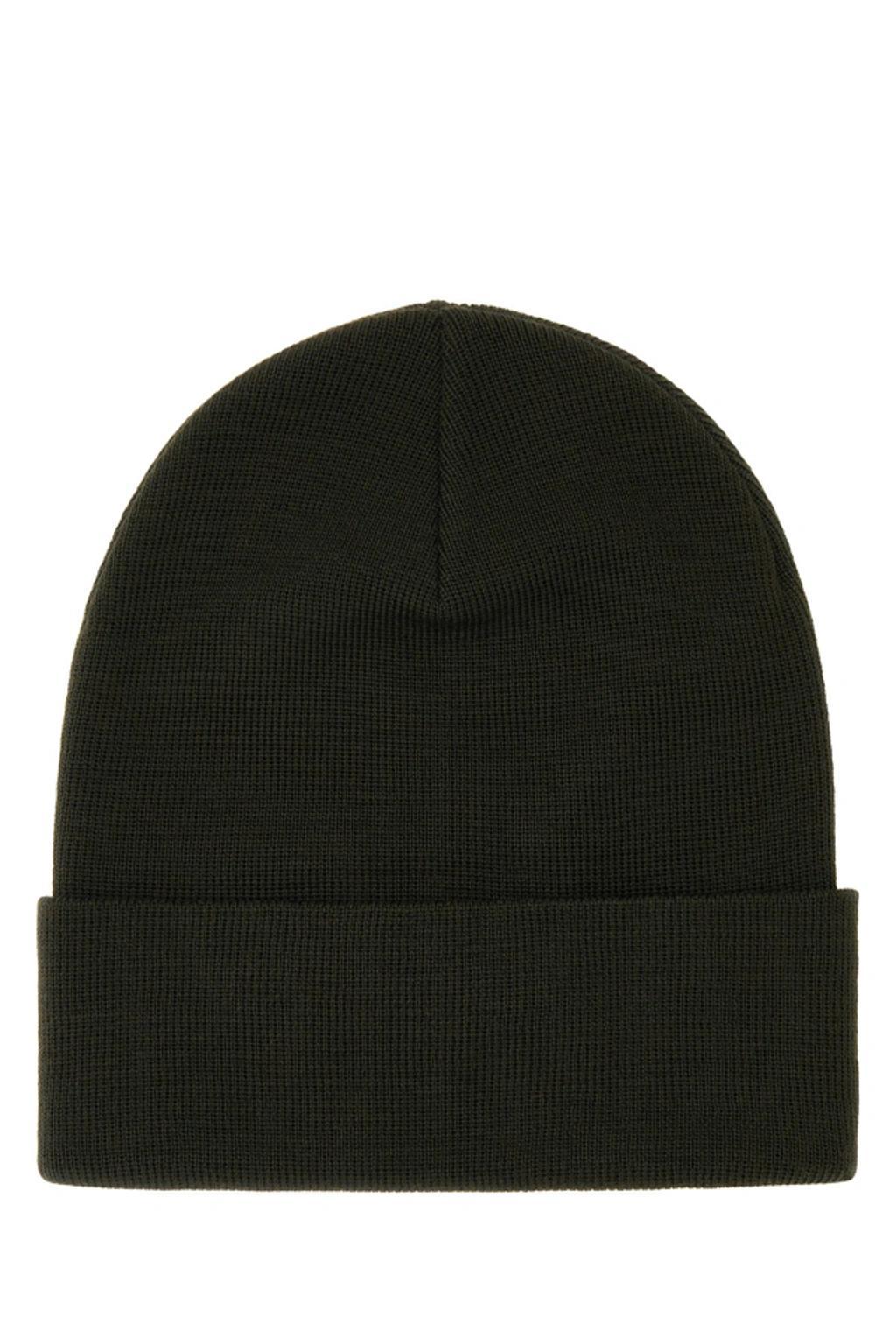 MONCLER Tricolor Stripe Ribbed Wool Beanie In Blue Product Image