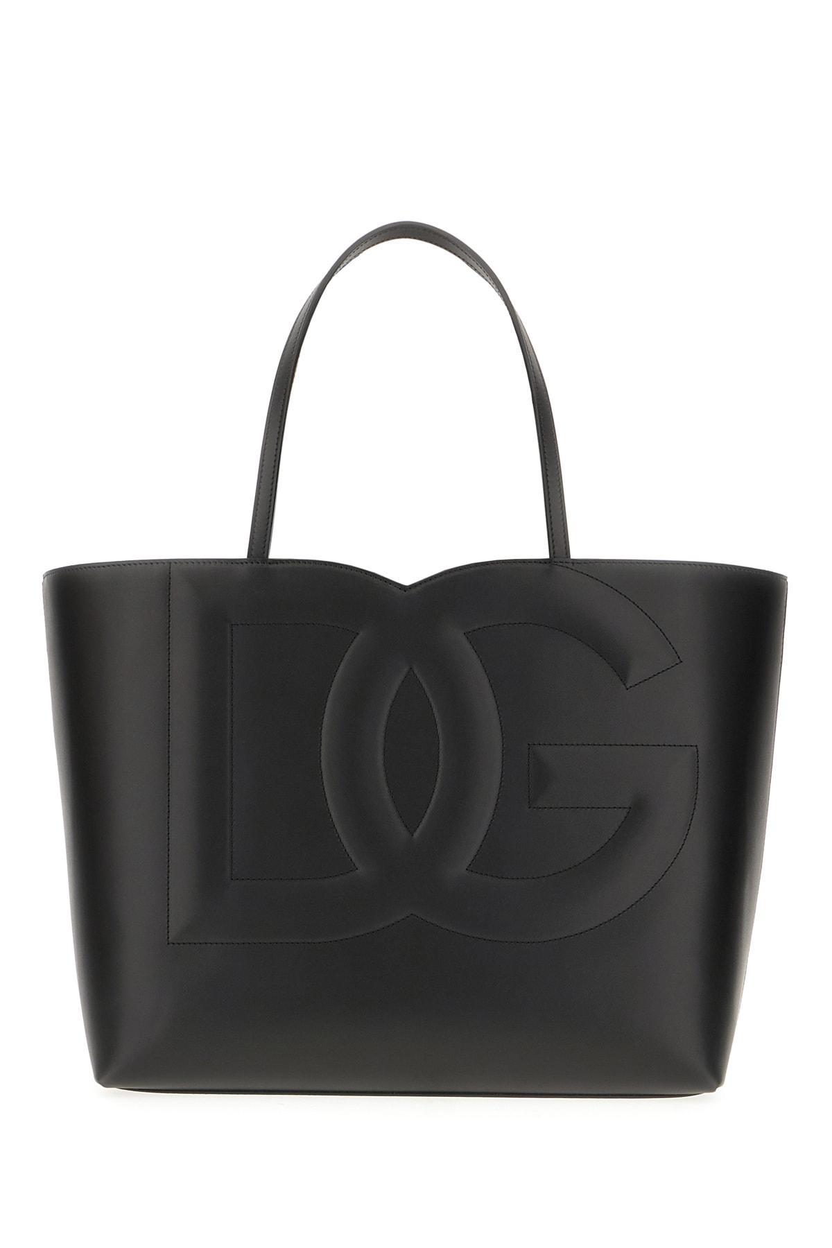 DOLCE & GABBANA Maxi Monogram Leather Shoulder Bag In Nero Product Image