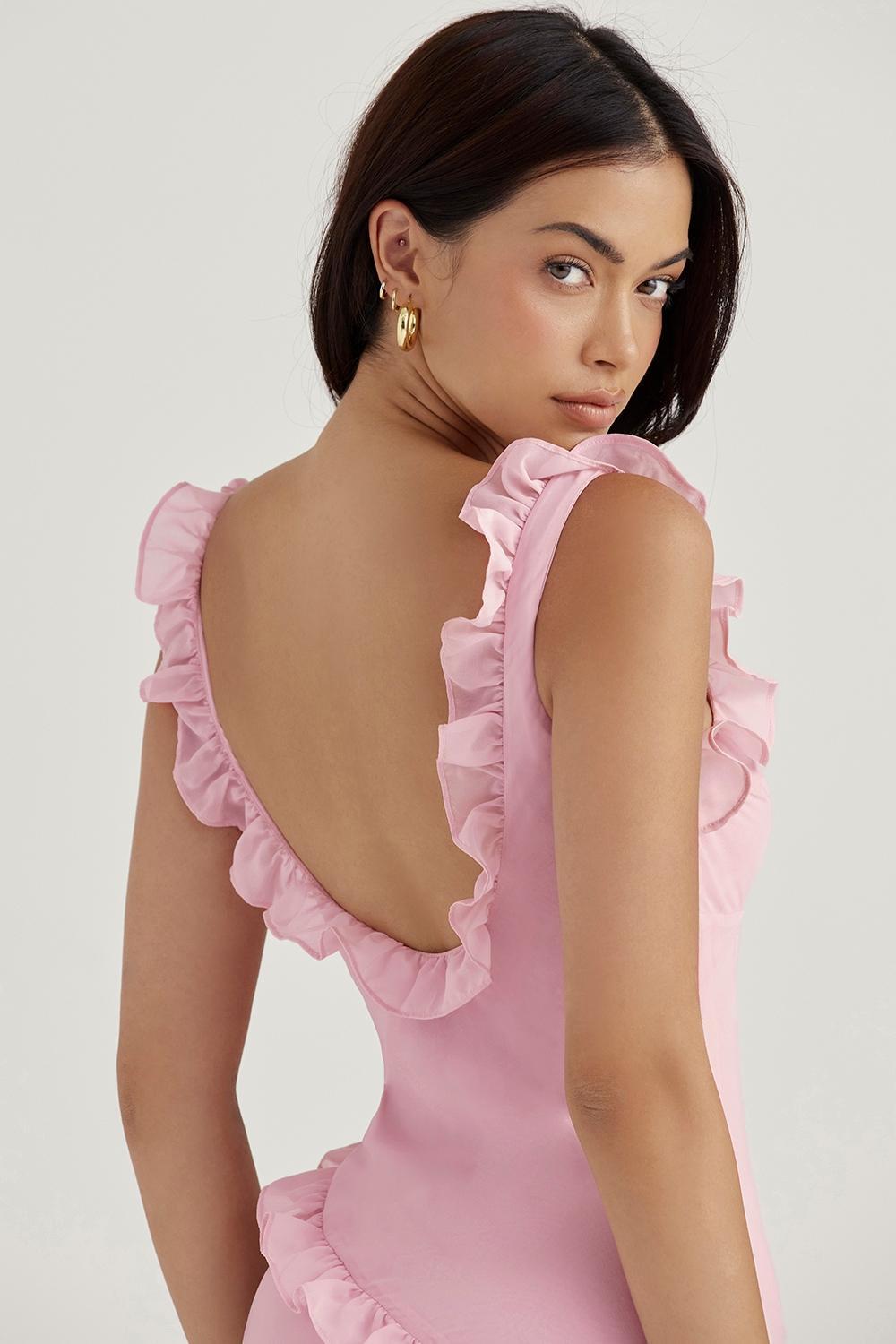 Tania Pink Quartz Ruffle Mini Dress Product Image