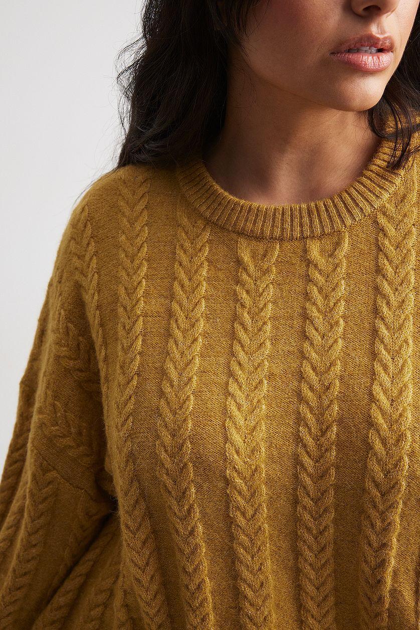 Oversized Knitted Cable Sweater Product Image