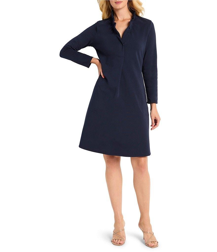 NIC + ZOE Ruffled Up V-Neck Long Sleeve Dress Product Image