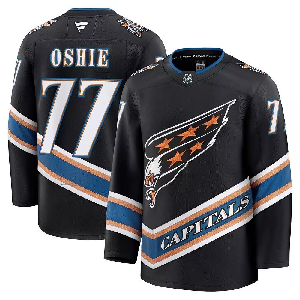 Men's Fanatics TJ Oshie Black Washington Capitals Alternate 50th Anniversary Premium Jersey, Size: 46 Product Image