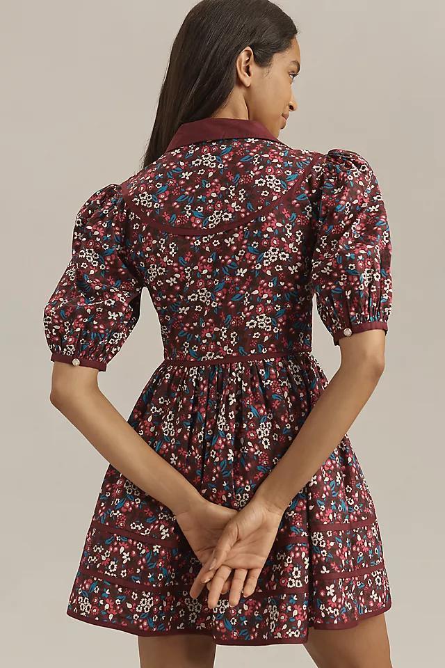 Maeve Puff-Sleeve Collared Mini Dress Product Image