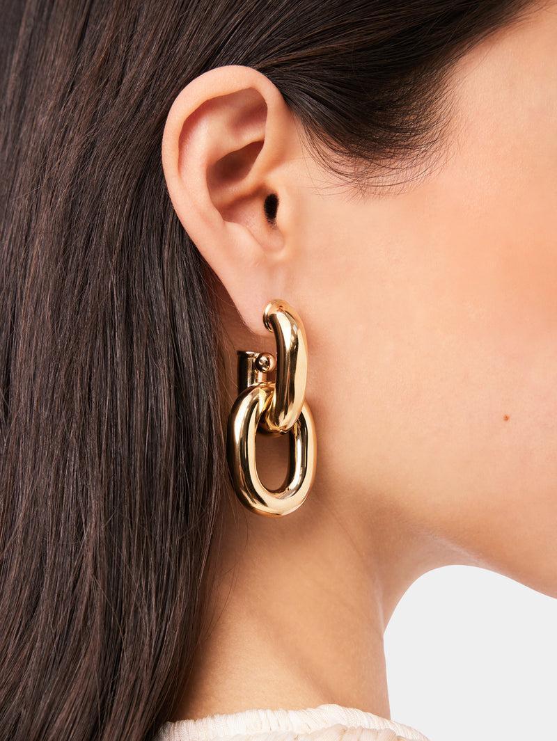 Gold Double XL Link earrings Product Image