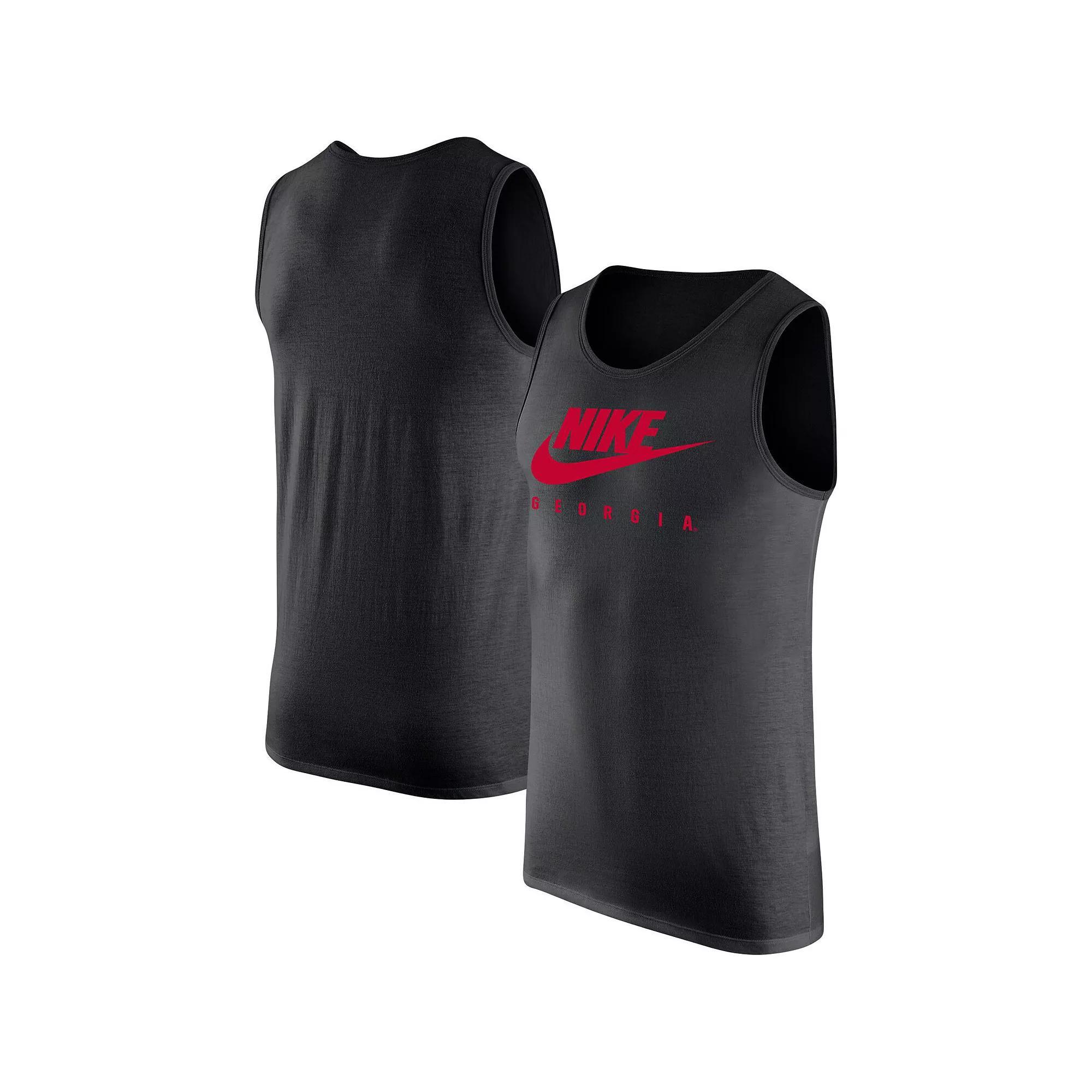 Men's Nike Black Georgia Bulldogs Futura Performance Scoop Neck Tank Top, Size: Large Product Image