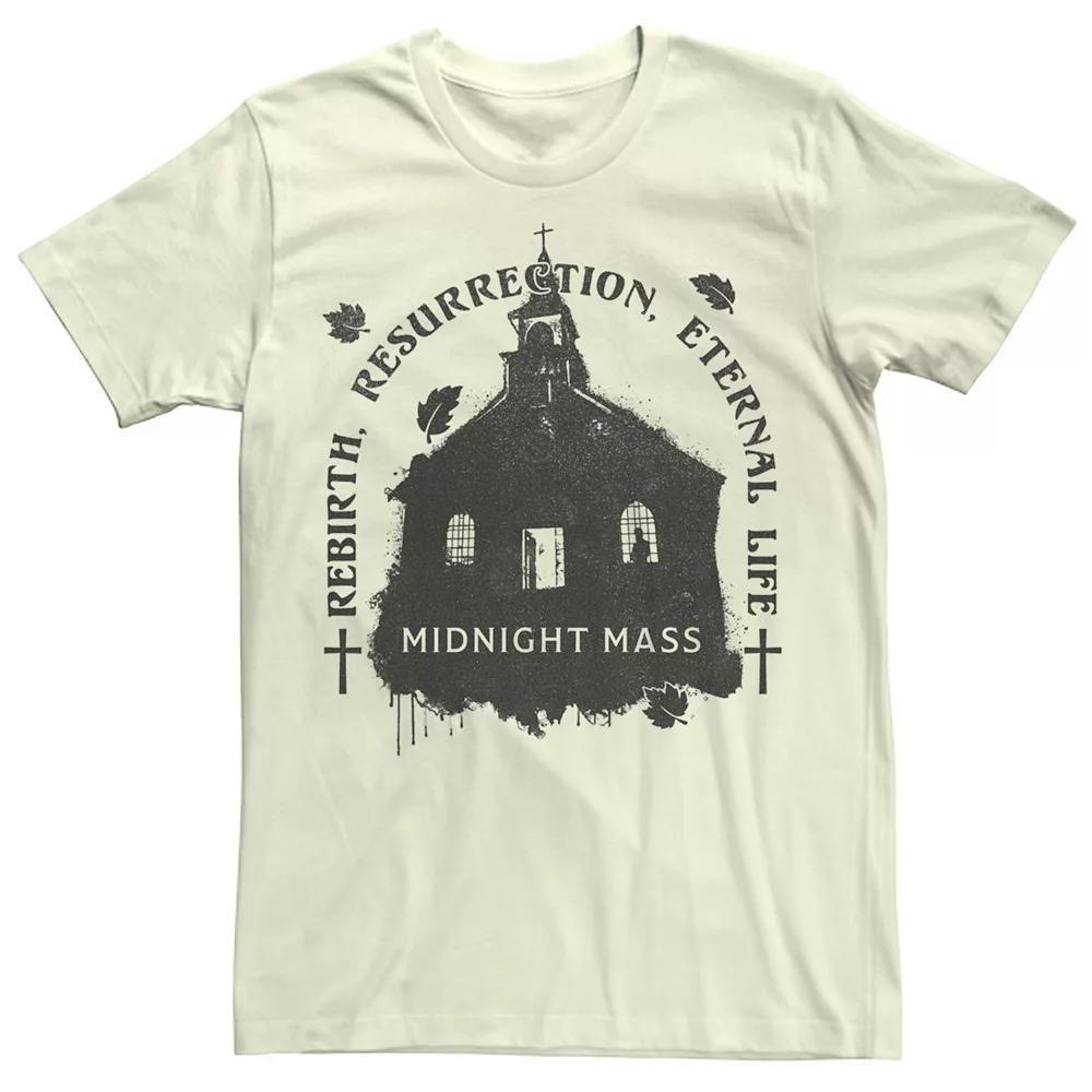 Men's Netflix Midnight Mass Rebirth Resurrection Eternal Life Church Graphic Tee, Size: Small, Natural Product Image