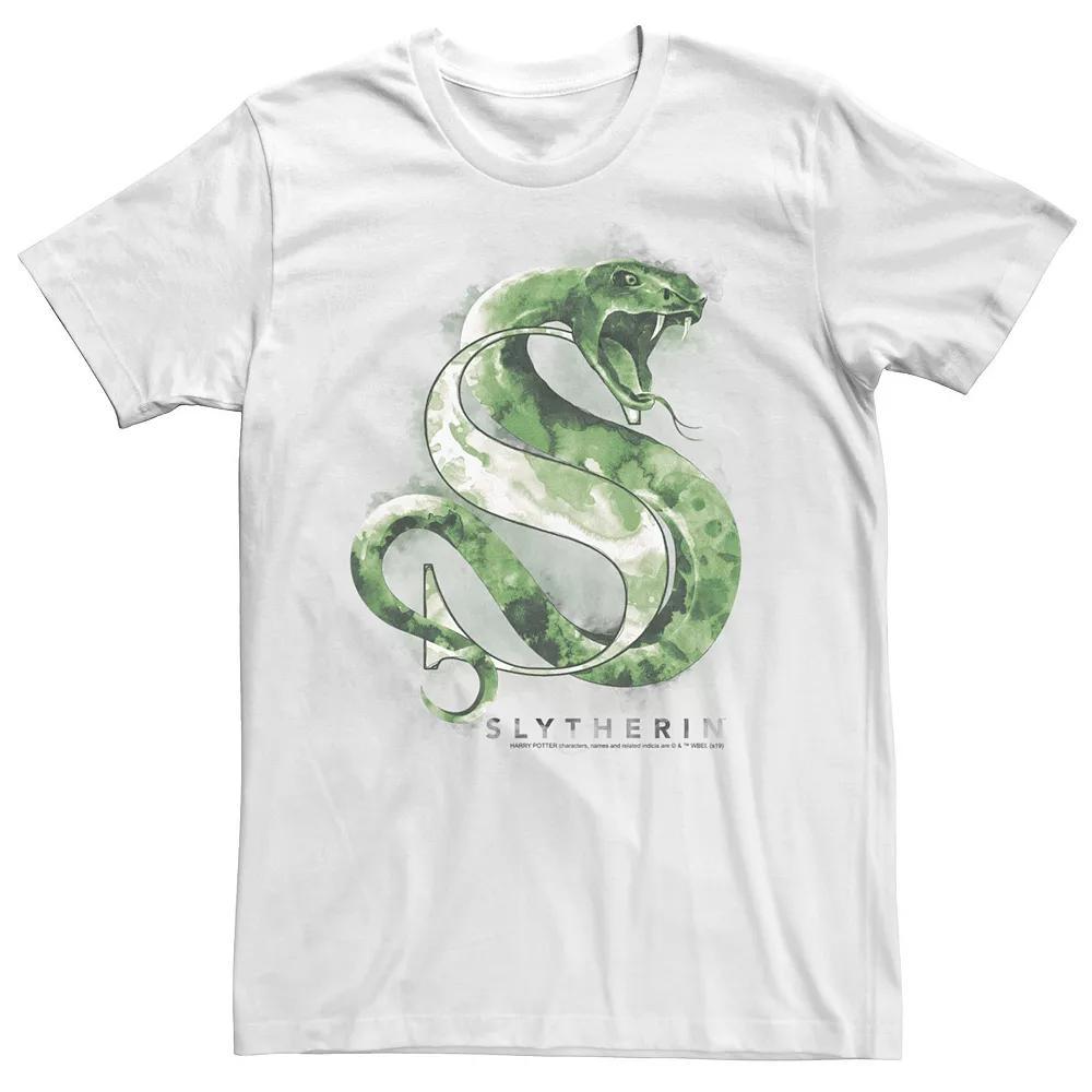 Men's Harry Potter Slytherin Snake Water Color Logo Graphic Tee, Size: XL, White Product Image