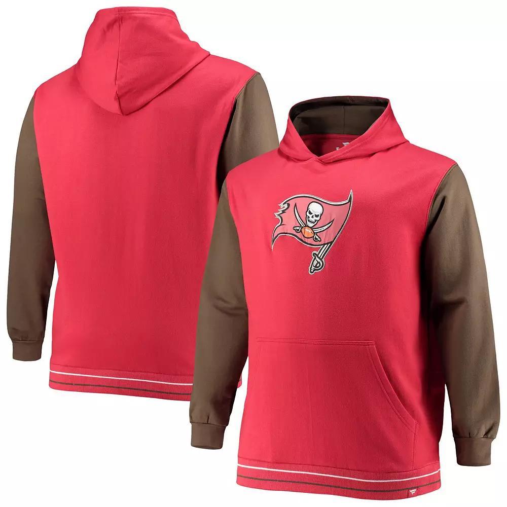 Mens Fanatics Branded /Pewter Tampa Bay Buccaneers Big & Tall Block Party Pullover Hoodie Product Image