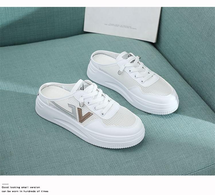 Platform Panel Mesh Sneaker Mules Product Image