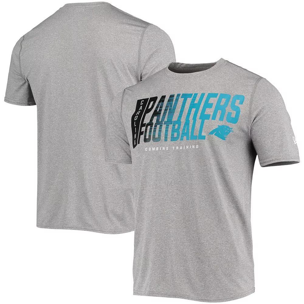 Men's New Era Heathered Gray Carolina Panthers Combine Authentic Game On T-Shirt, Size: XL, Grey Product Image
