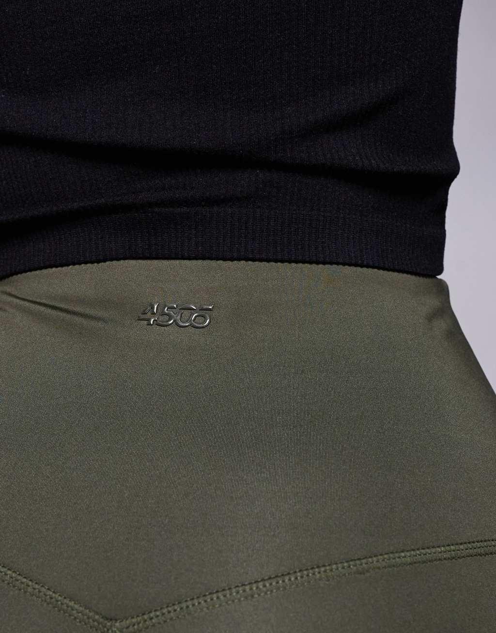 4505 Hourglass Icon bum sculpt gym leggings with inner pocket in dark green  Product Image