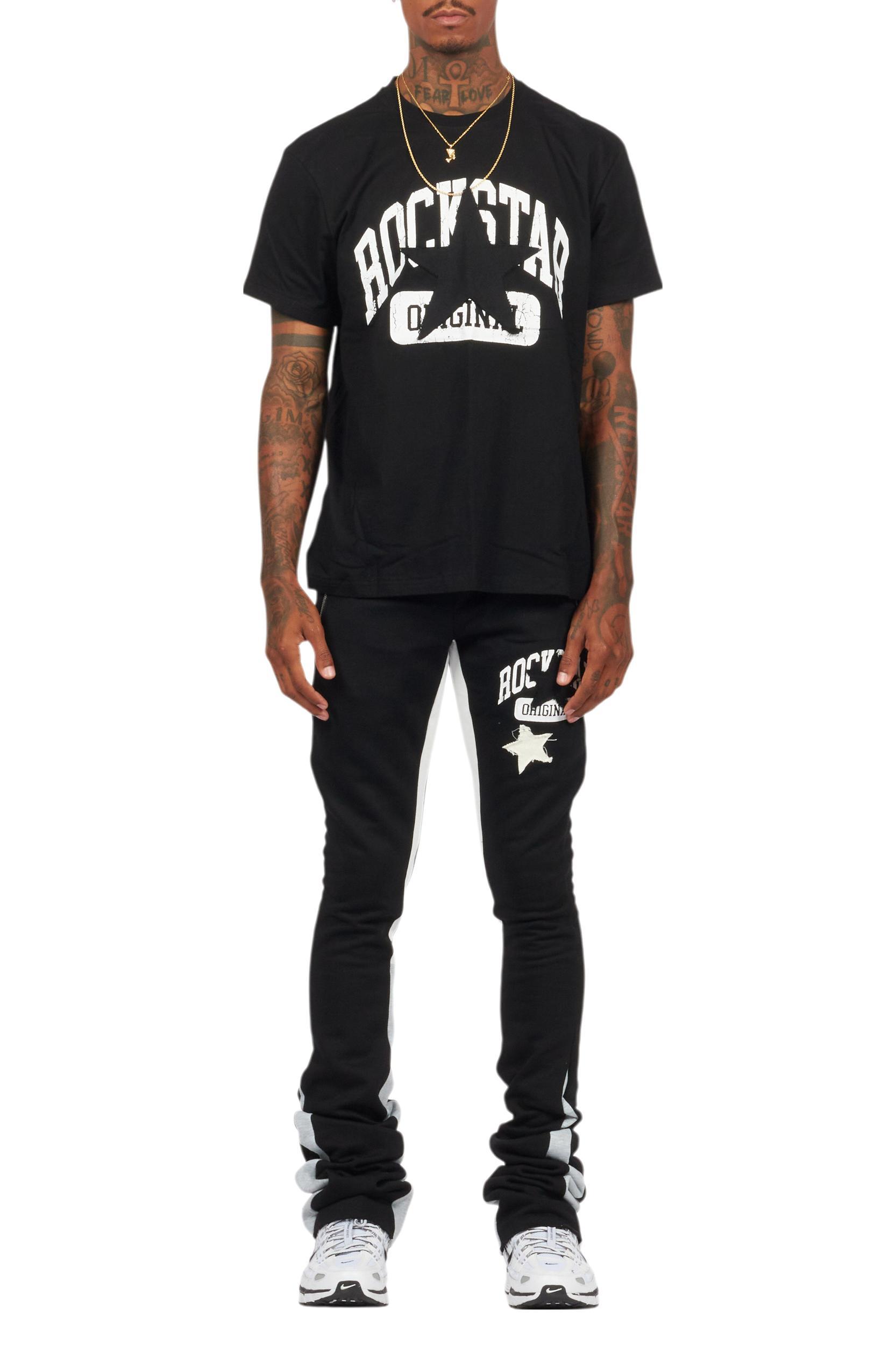 Mallor Black T-Shirt/Stacked Track Set Male Product Image