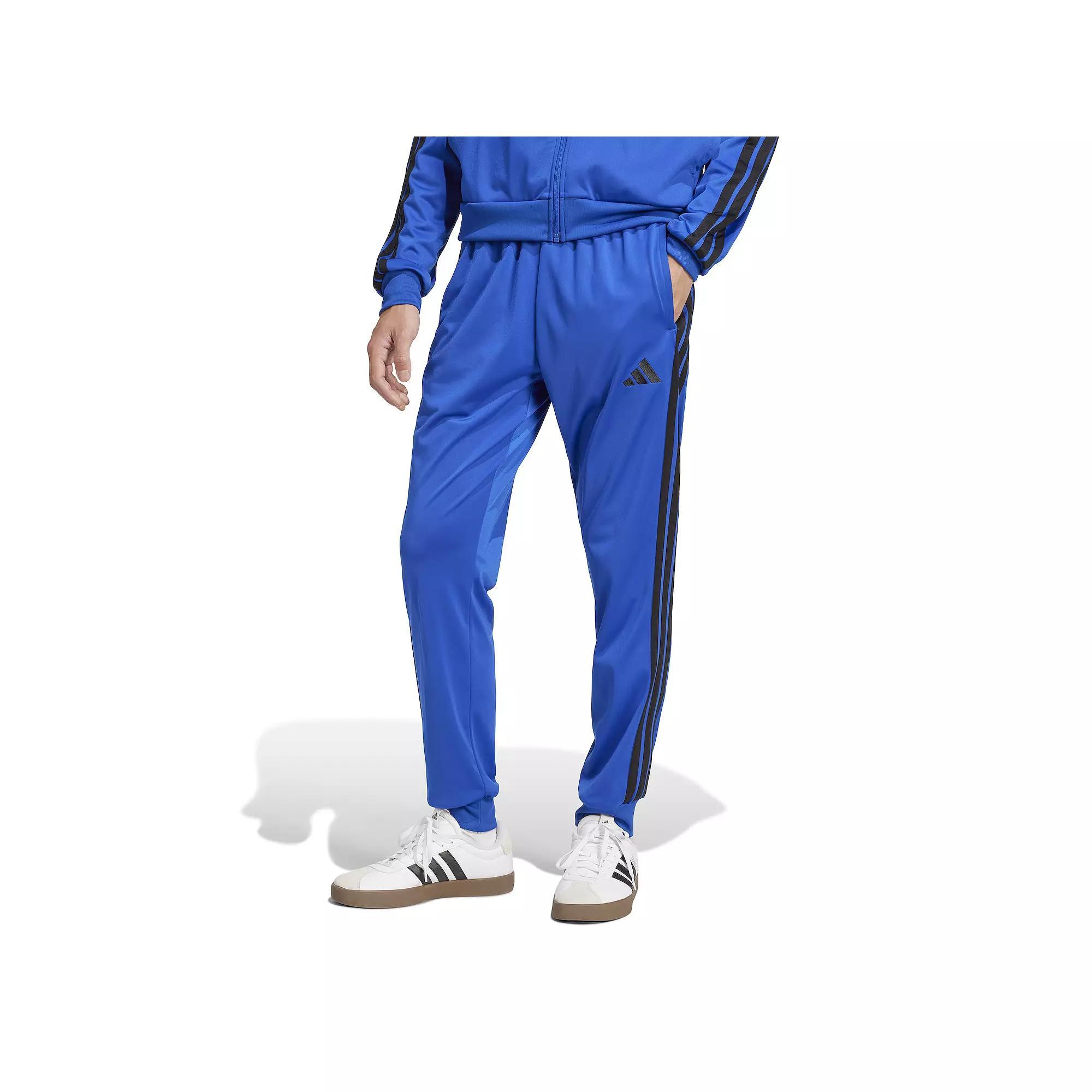 Big & Tall adidas 3-Stripes Tricot Tapered Track Pants, Men's, Size: Large Tall, Multi Royal Blue Product Image