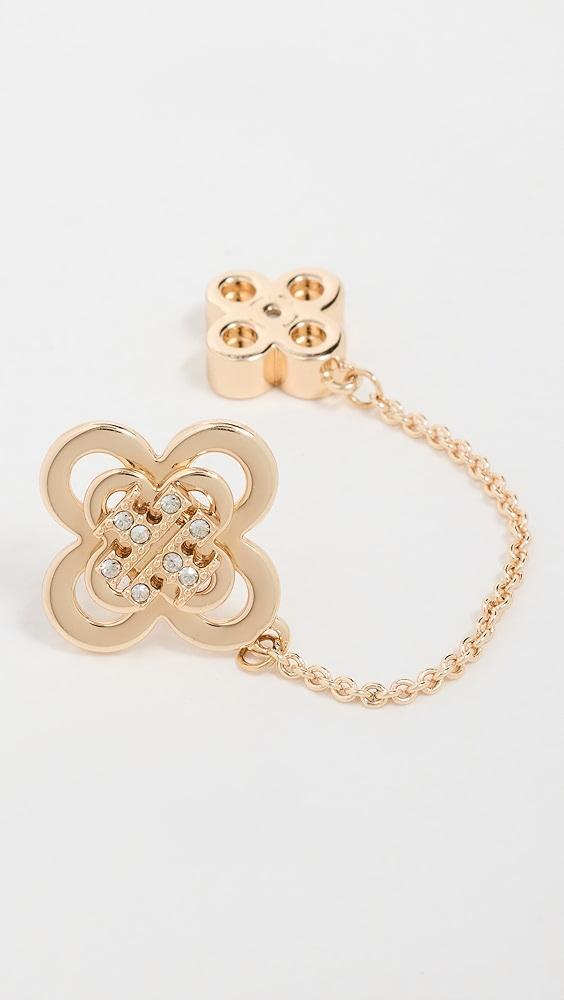 Tory Burch Kira Clover Front Back Stud Earrings | Shopbop Product Image