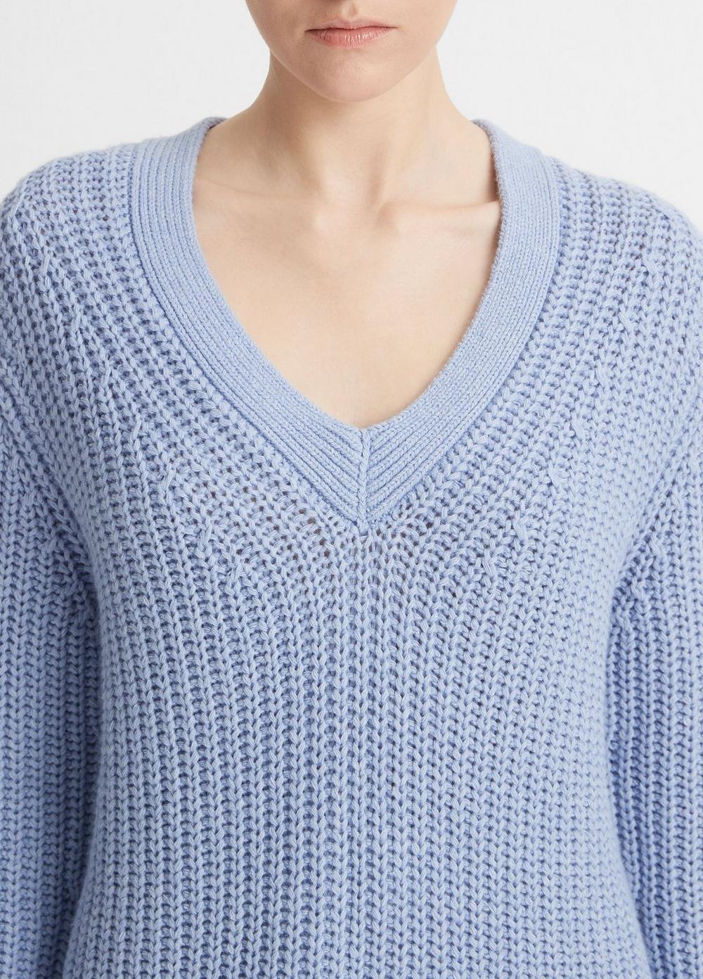 Shaker Stitch V-Neck Sweater Product Image