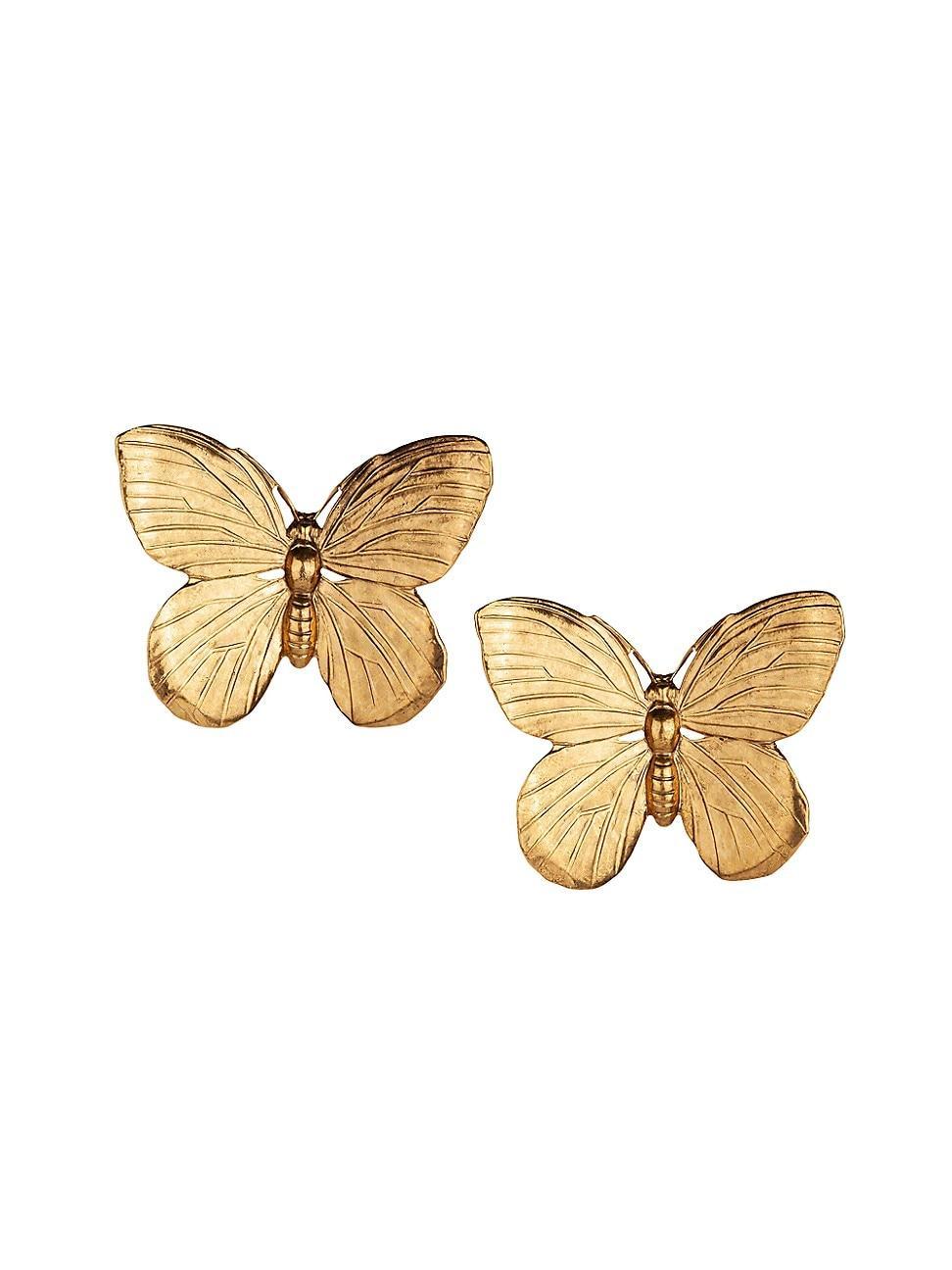 Womens Pippa 24K Gold-Plated Butterfly Stud Earrings Product Image