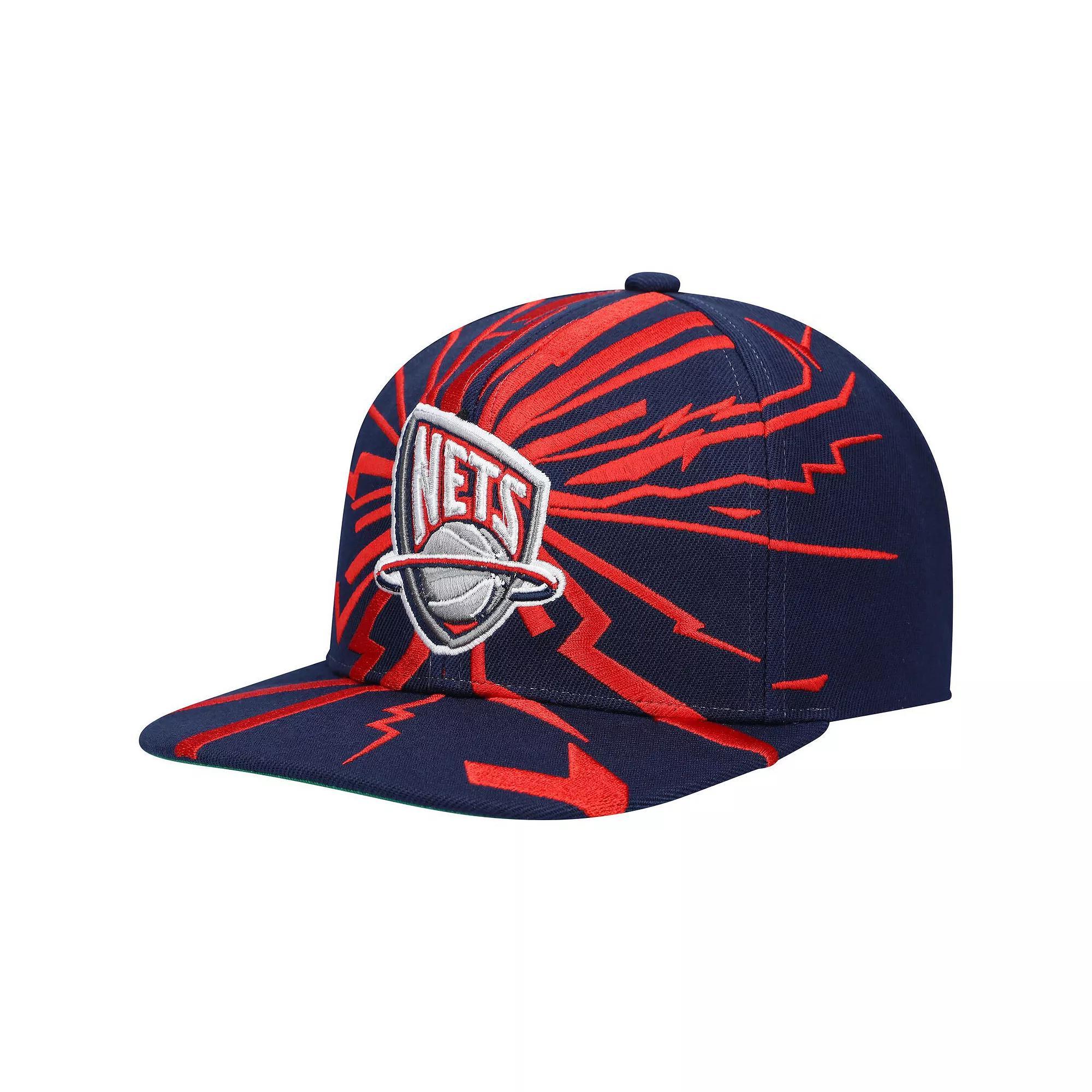 Men's Mitchell & Ness Navy New Jersey Nets Hardwood Classics Earthquake Snapback Hat, Nba Blue Product Image