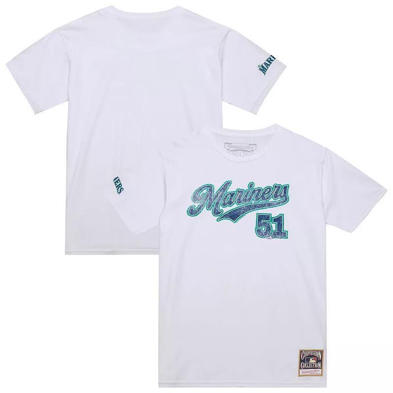 Men's Mitchell & Ness Ichiro Suzuki White Seattle Mariners Cooperstown Collection Player T-Shirt, Size: Medium Product Image