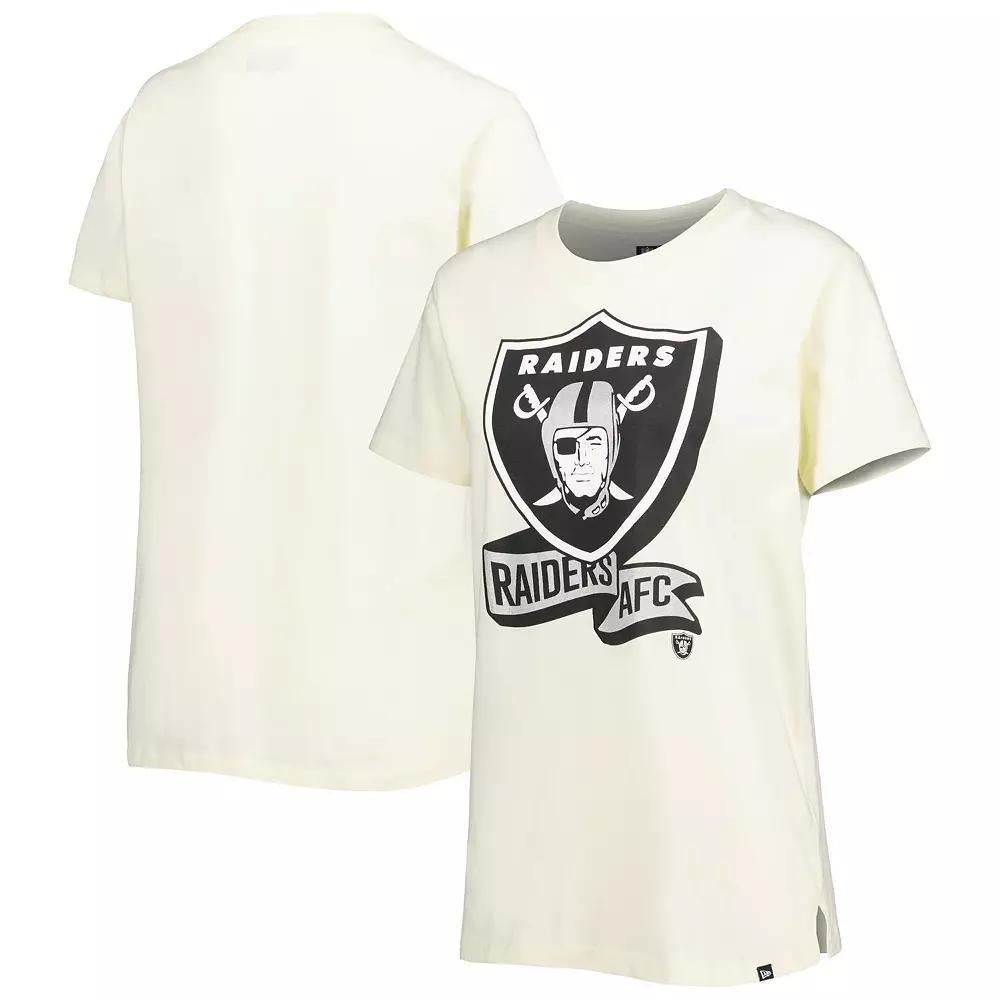 Women's New Era Cream Las Vegas Raiders Chrome Sideline T-Shirt,  Product Image
