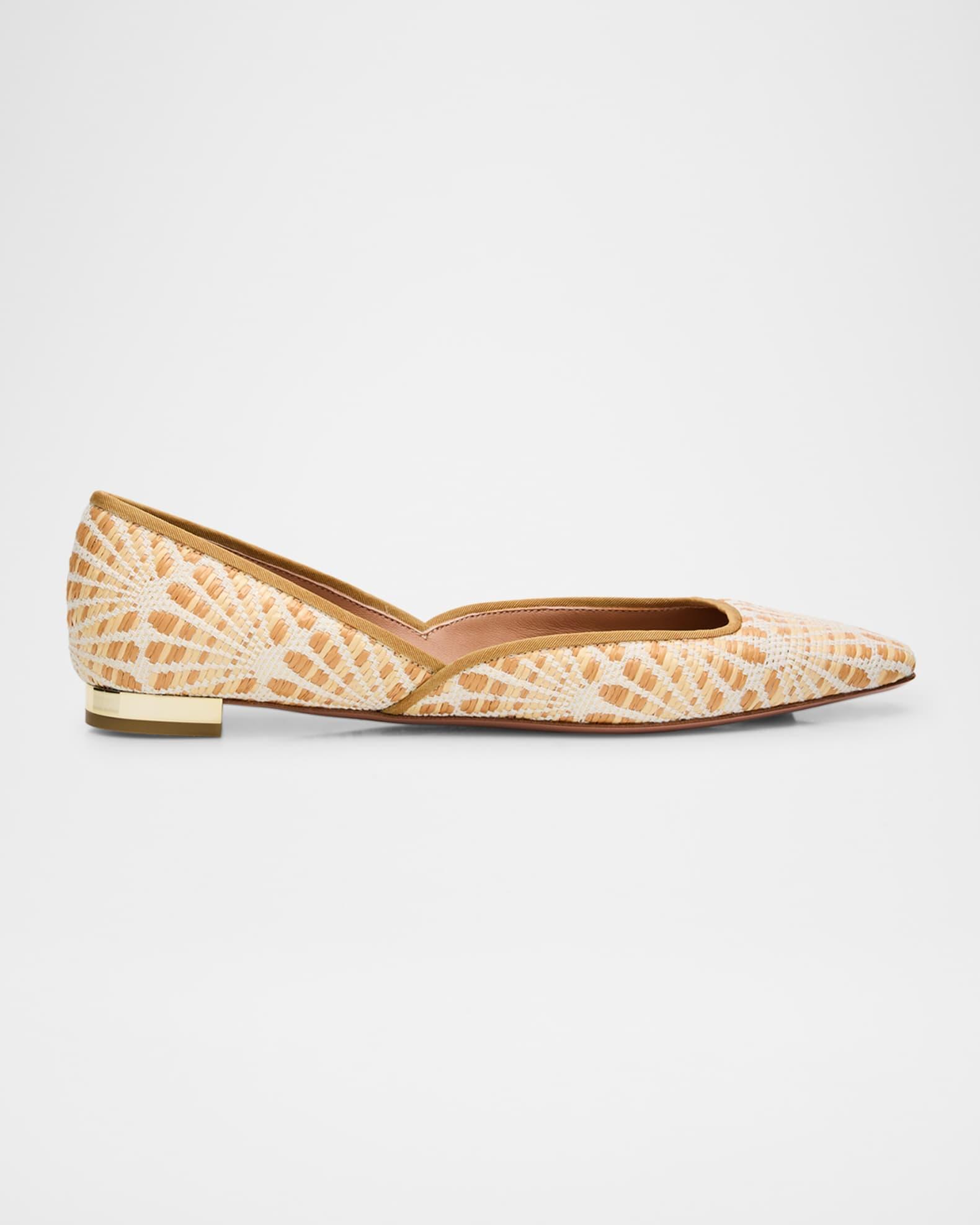 Bicolor Raffia Ballerina Flats Product Image