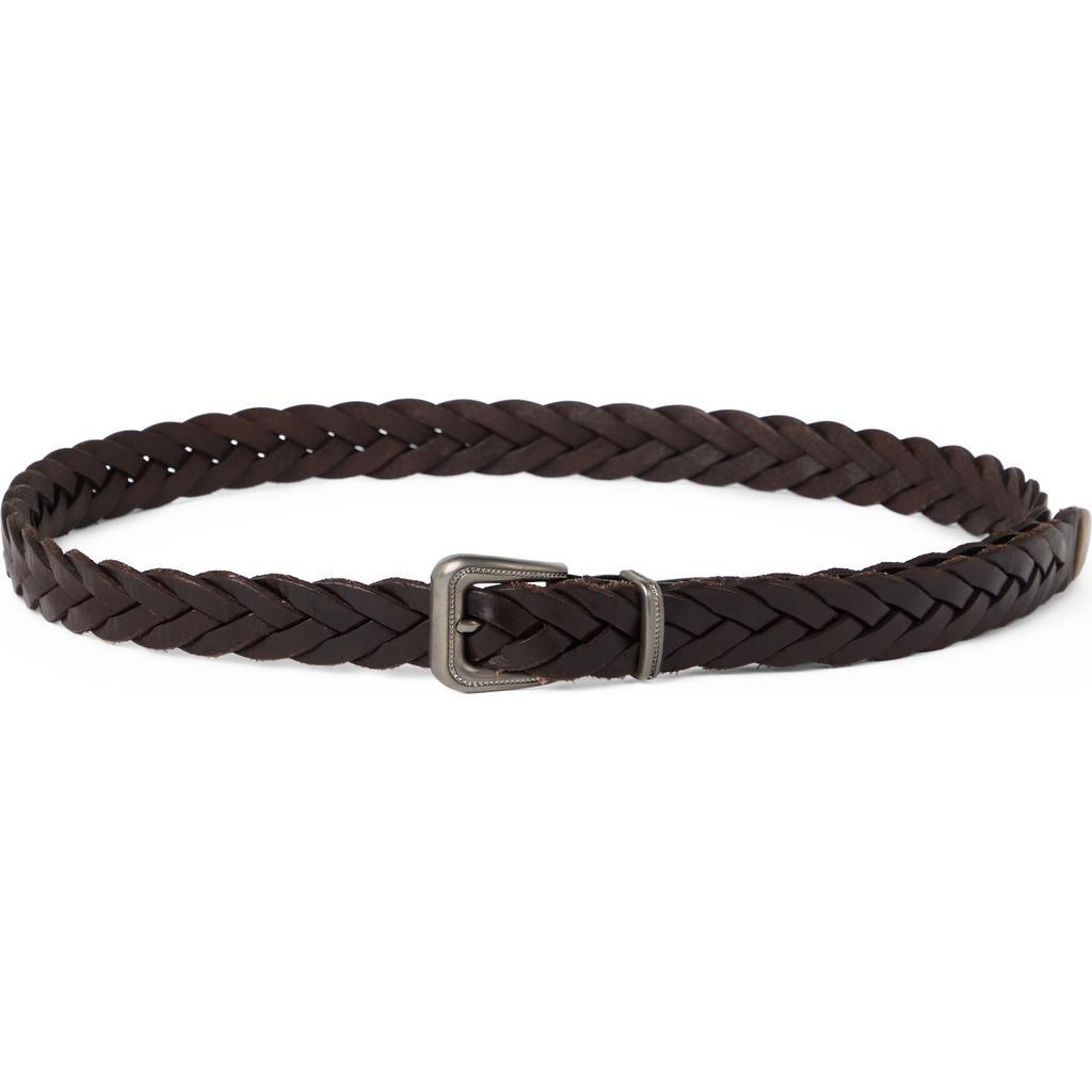 BRUNELLO CUCINELLI Braided Leather Belt In Brown Product Image