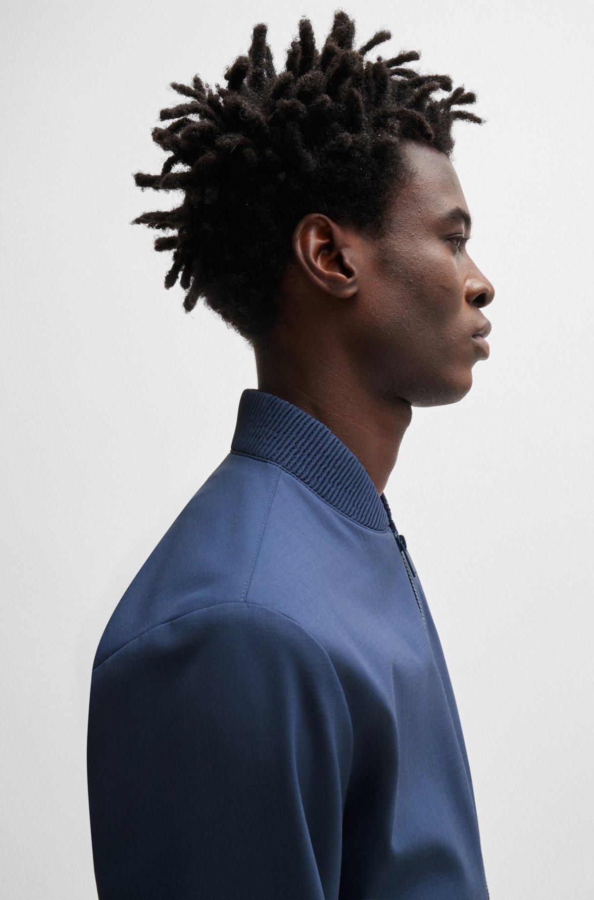 Slim-fit blouson jacket in wool blend Product Image