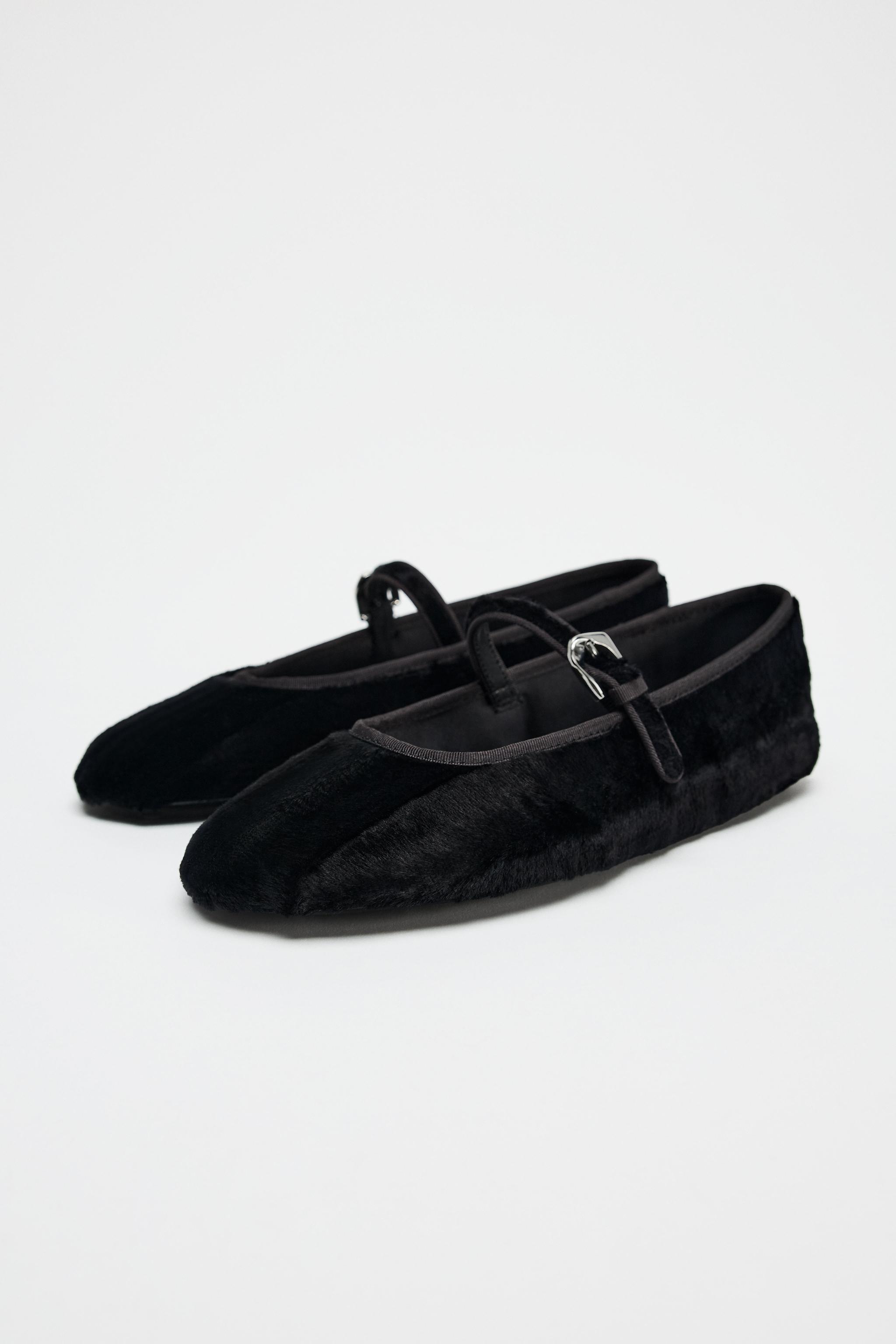 FAUX FUR BALLET FLATS Product Image