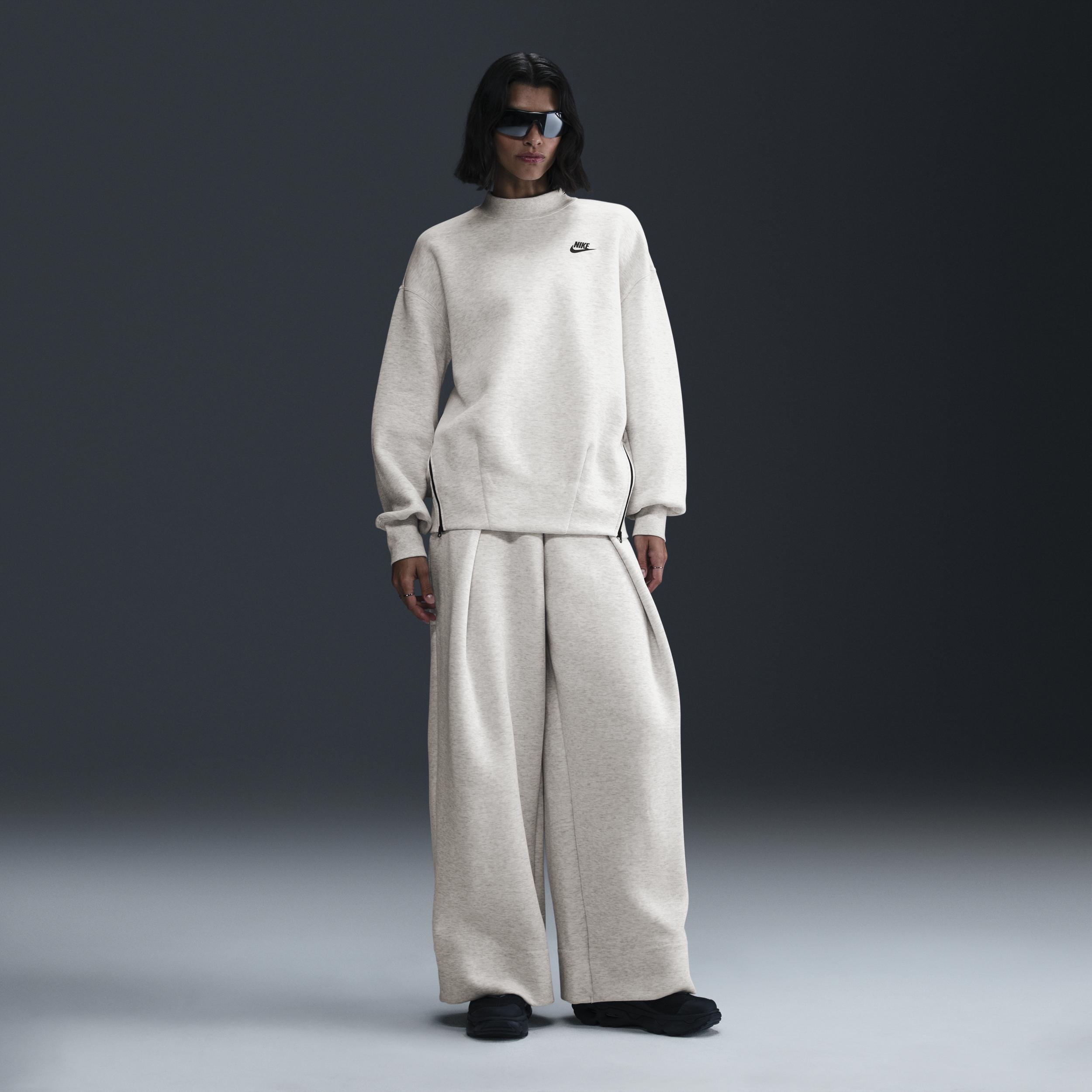 Womens Nike Sportswear Tech Fleece Oversized Crew-Neck Sweatshirt | FV8041-013 Product Image
