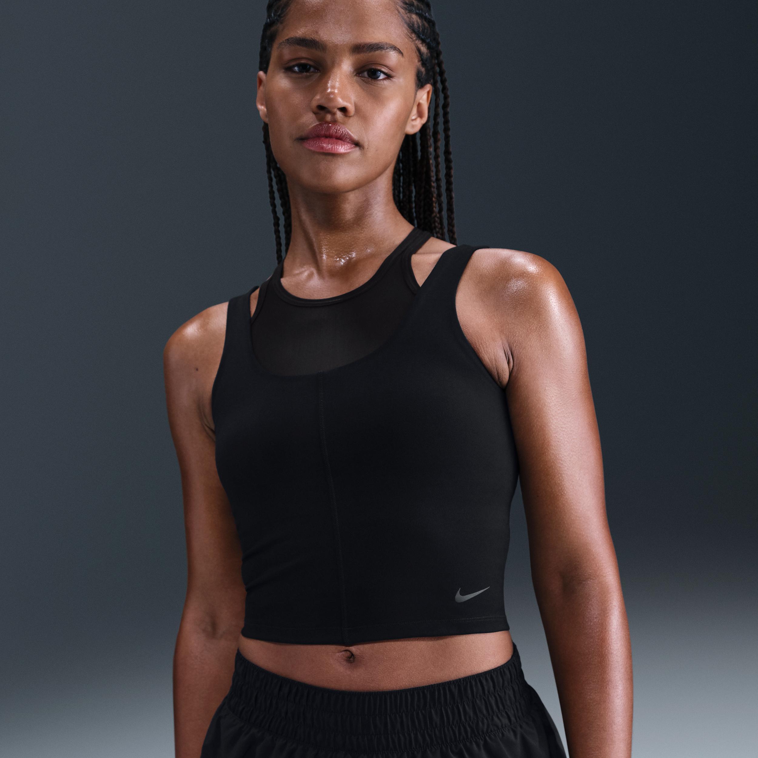 Nike Womens One Fitted Dri-FIT Cropped Tank Top | HV3653-652 Product Image