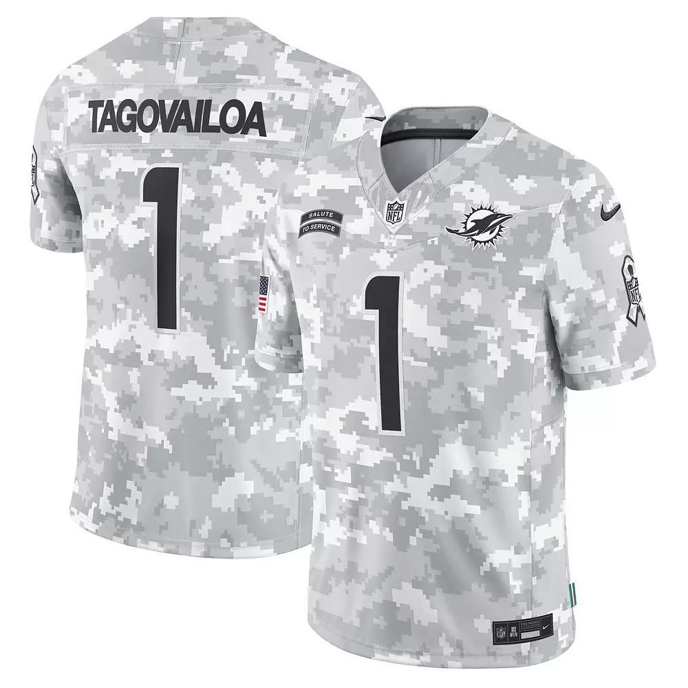 Men's Nike Tua Tagovailoa Arctic Camo Miami Dolphins 2024 Salute to Service Limited Jersey,  Product Image