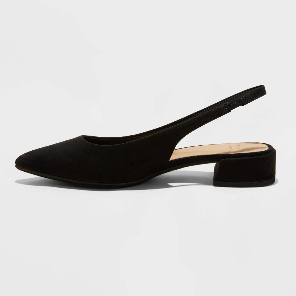 Womens Elle Slingback Pointed Toe Heels - A New Day Black 11 Product Image