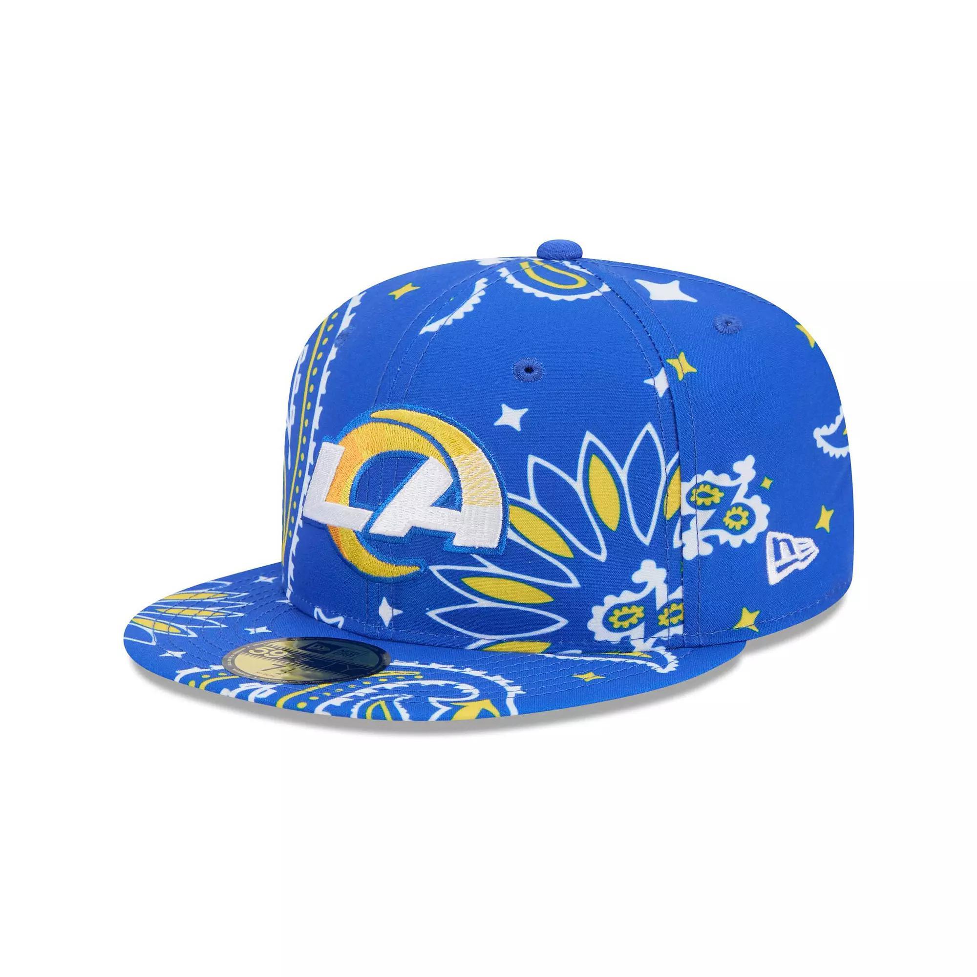 Men's New Era Royal Los Angeles Rams Paisley 59FIFTY Fitted Hat,  Product Image