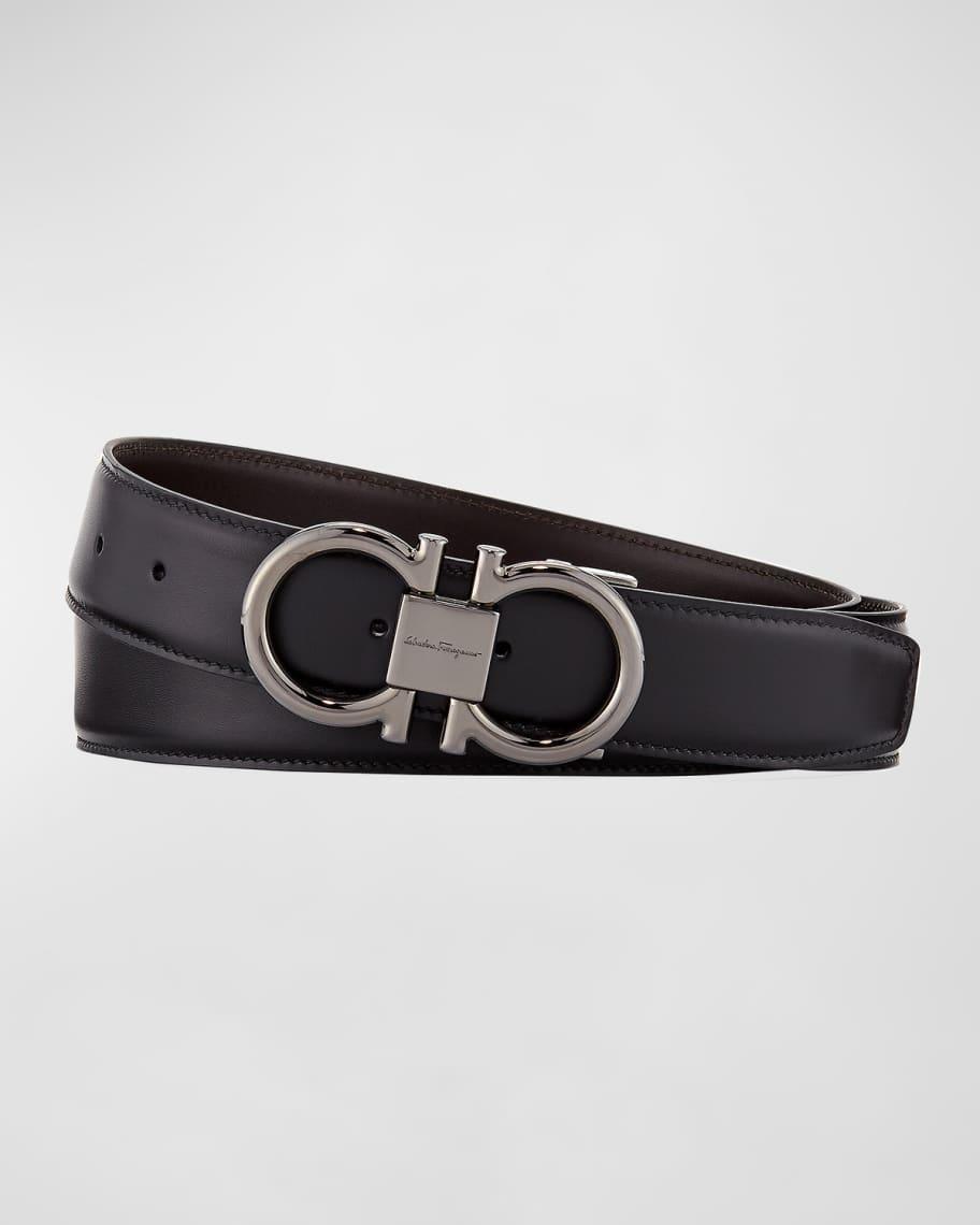 Mens Double-Gancini Reversible Leather Belt Product Image