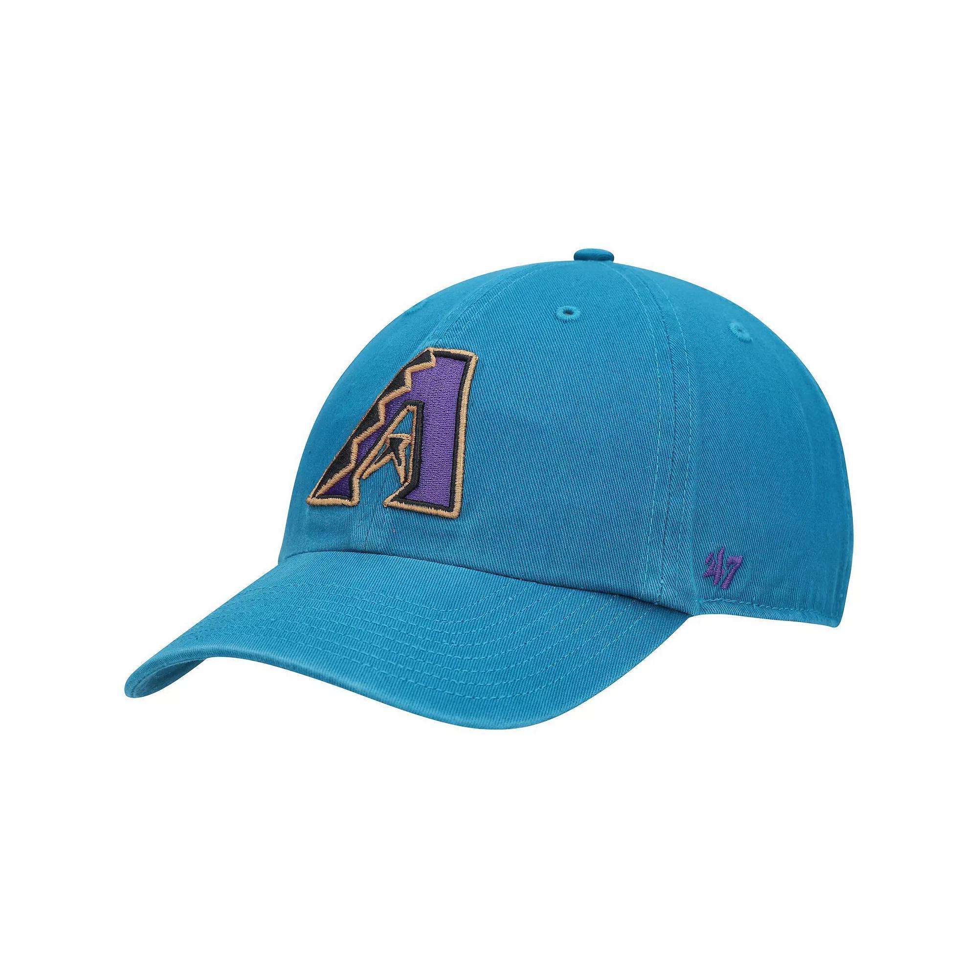 Men's '47 Teal Arizona Diamondbacks Logo Cooperstown Collection Clean Up Adjustable Hat, Blue Product Image
