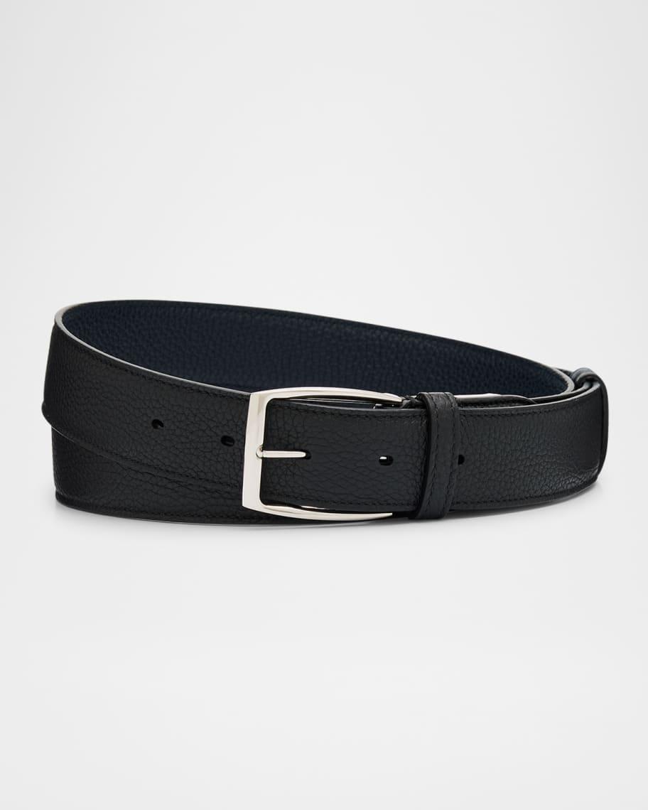 Mens Grained Leather Belt Product Image