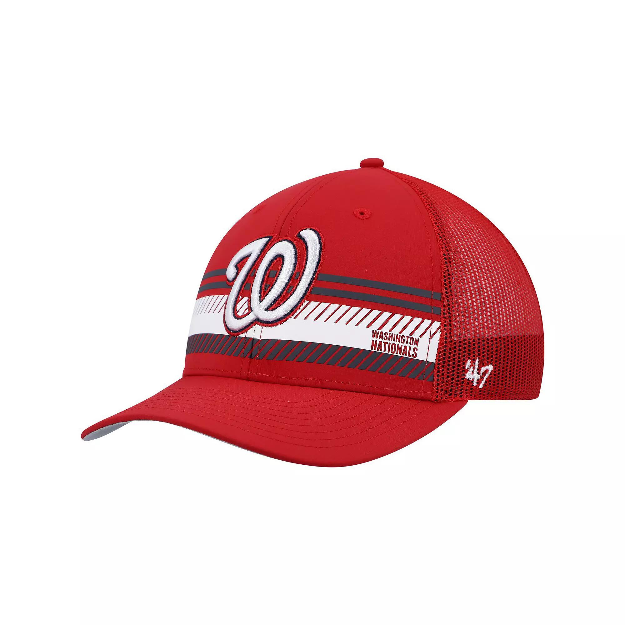 Men's '47 Red Washington Nationals Cumberland Trucker Snapback Hat Product Image