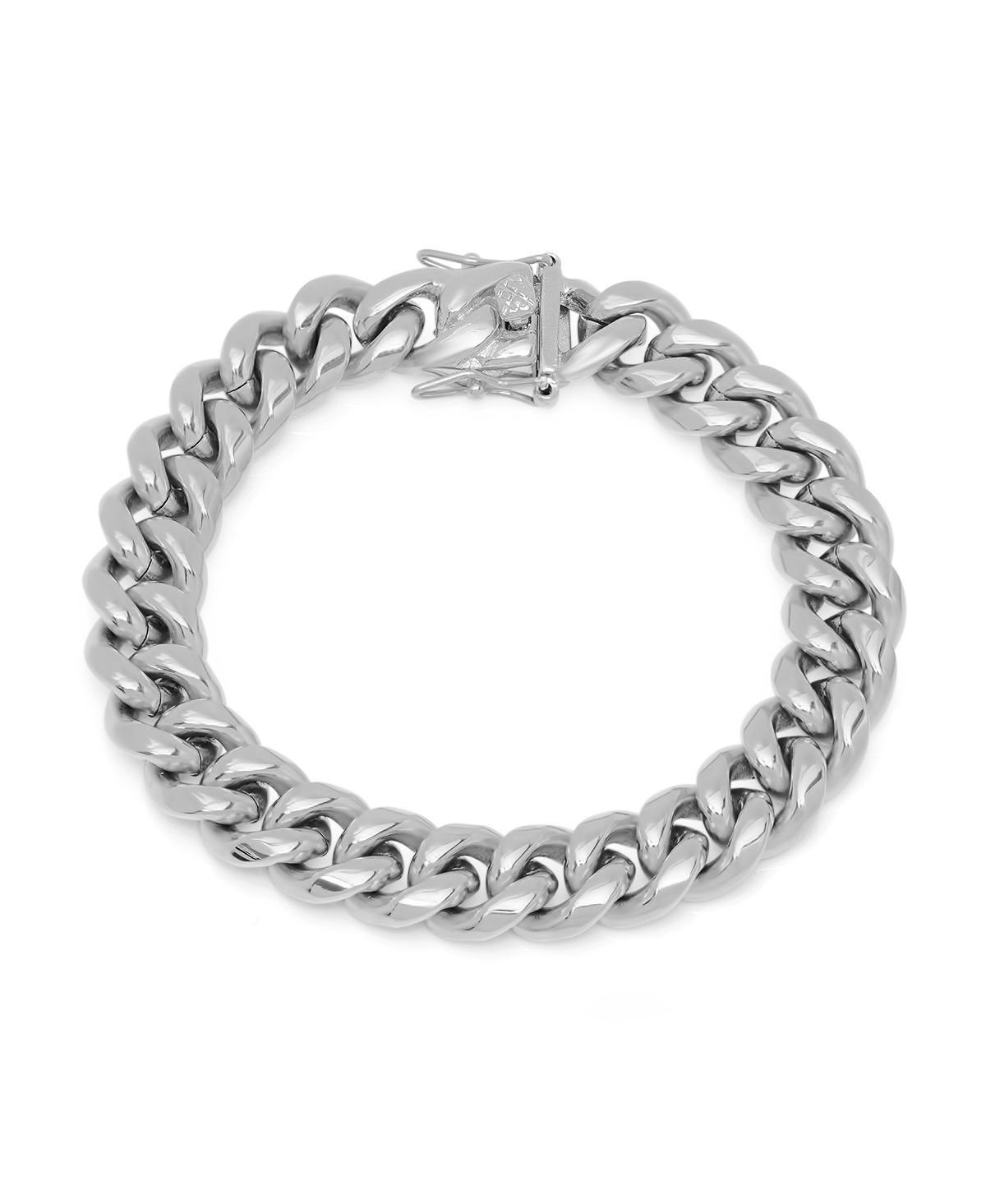 Steeltime Mens Stainless Steel Miami Cuban Chain Link Style Bracelet with 12mm Box Clasp Bracelet Product Image