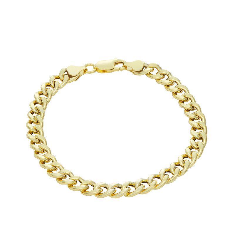 Giorgio di Vicenza Sterling Silver Men's Curb Chain Bracelet, Size: 8", Gold Tone Product Image