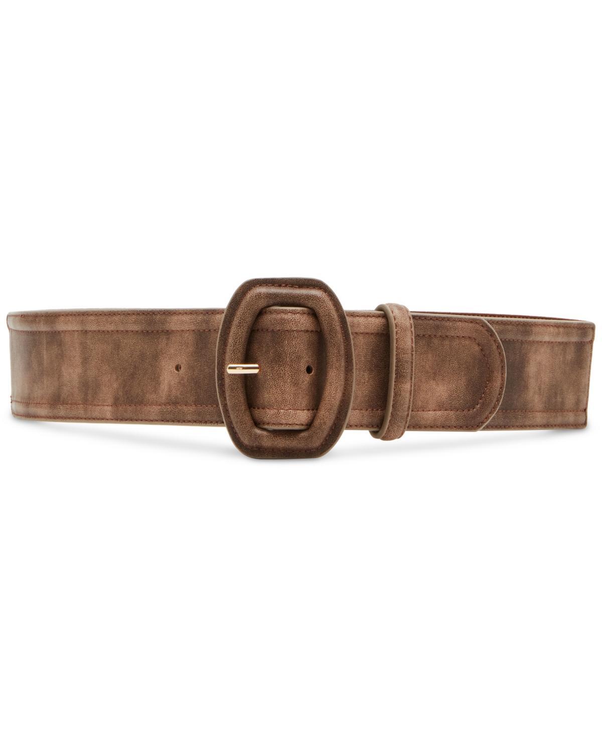 Steve Madden Womens Trapunto Faux-Leather Stretch Belt Product Image