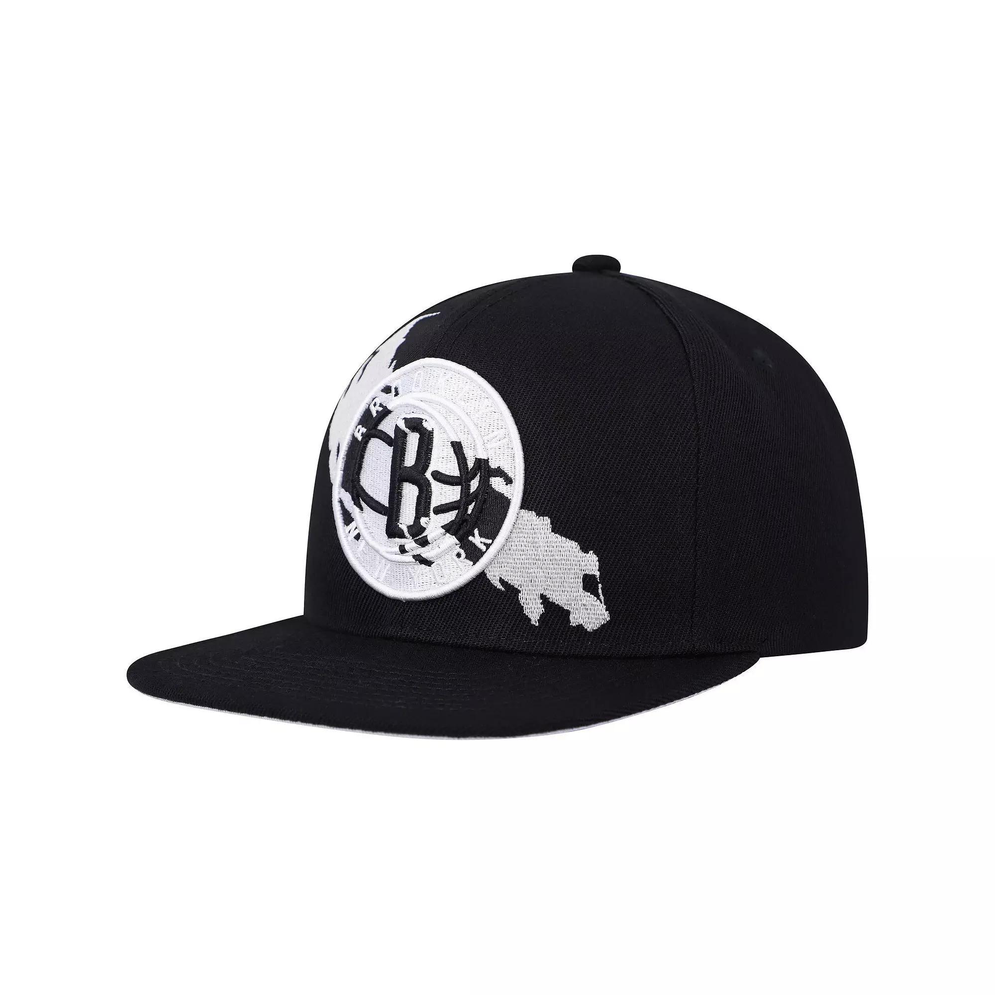 Men's Mitchell & Ness Black Brooklyn Nets Paint By Numbers Snapback Hat Product Image