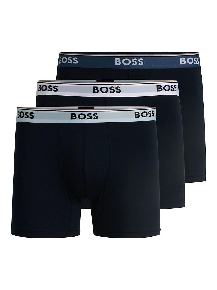 Mens Three-Pack of Stretch-Cotton Boxer Briefs Product Image